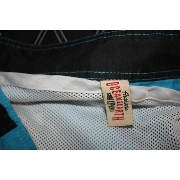 Mens 2XB Swim Board Shorts Big and Tall Blue Riders Series Ocean and Earth Beach - Picture 7 of 8